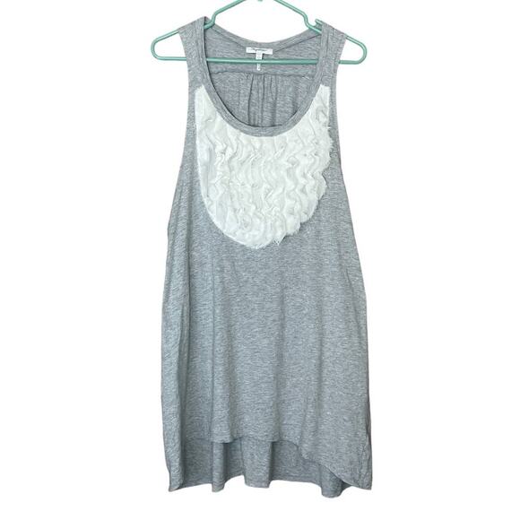 Mystree Gray Sleeveless Mini Dress Chiffon Ruffles Size Small - Picture 1 of 9
